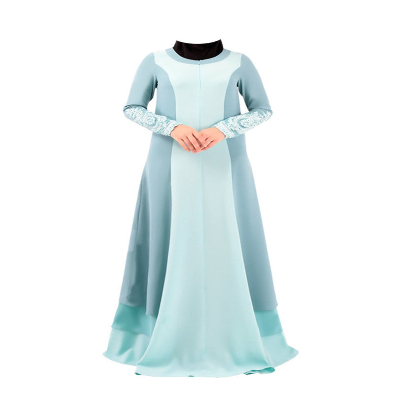 Color block plus size women's gown