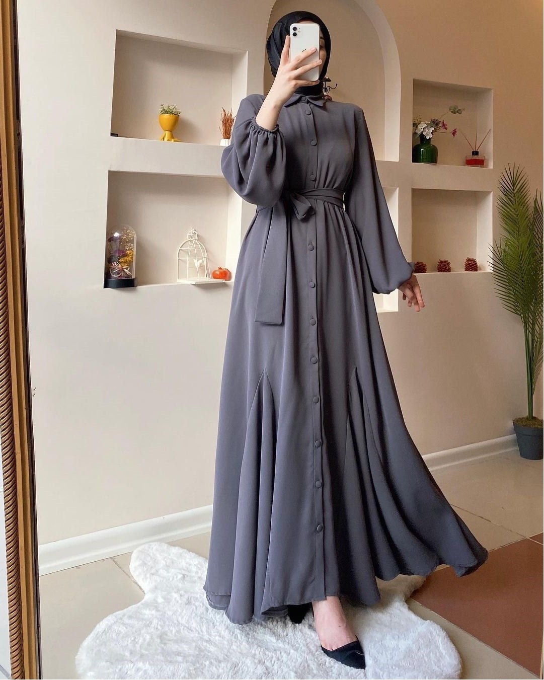 Muslim Solid Color Women's Clothing Dress