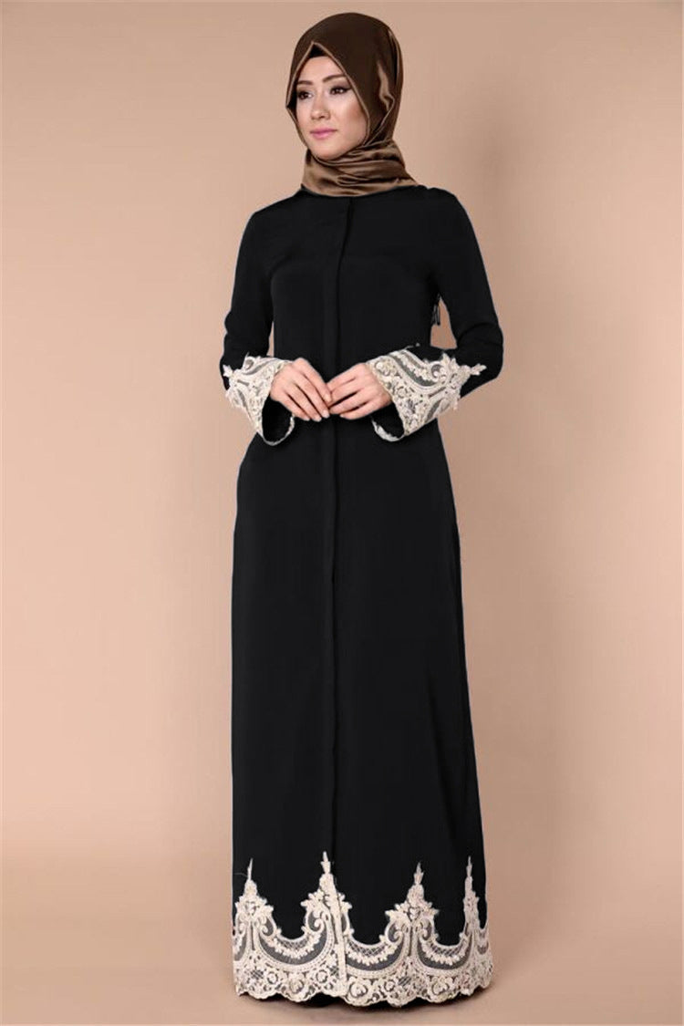 Muslim woman lace robe, Islamic Abaya