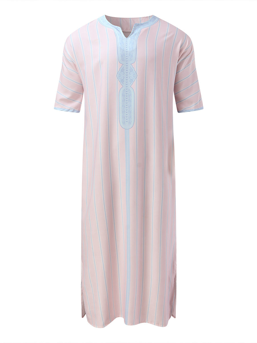 Short Sleeve Thobe Arab Ethnic Style Men