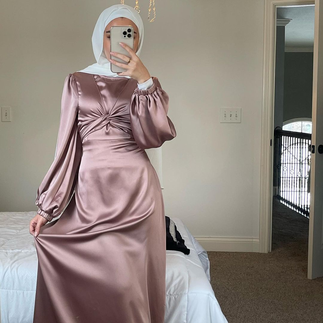 Ramadan Eid Mubarak Kaftan Dubai Abaya Turkey Muslim Women Hijab Satin Dress Islam Caftan Marocain Dresses Vestidos Robe Femme