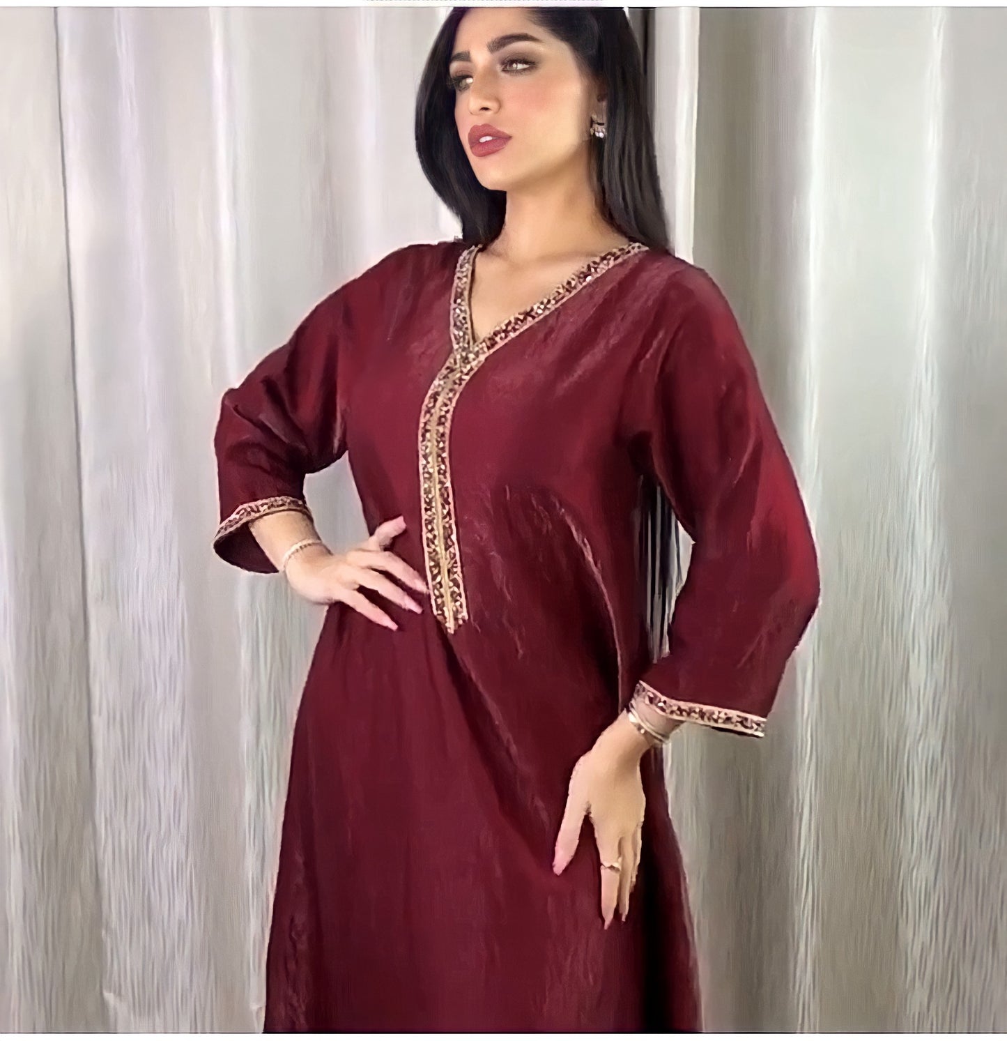 Diamond Robe Turkish Hot Diamond Muslim Women's Wear