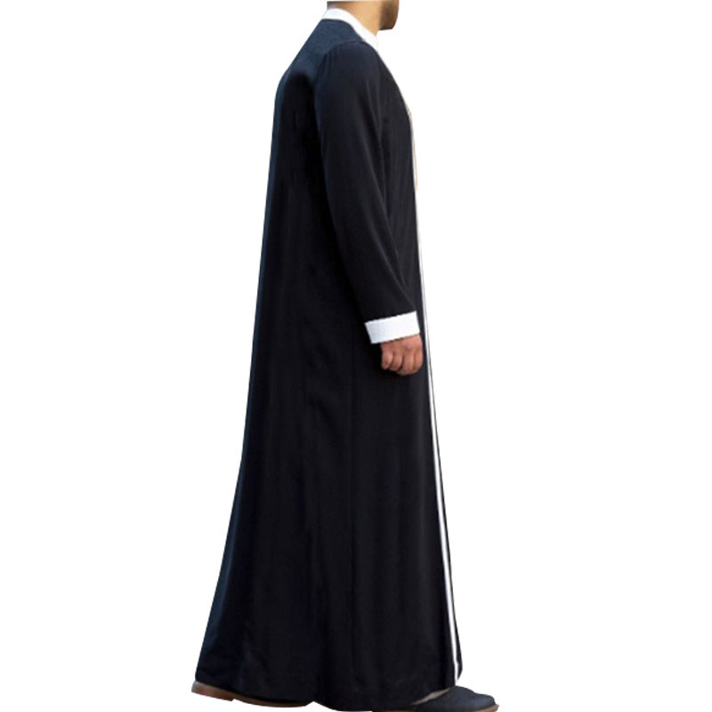 Muslim Mens Thobe Long Sleeve C Suit Kaftan Islamic Jubba Costume Robe