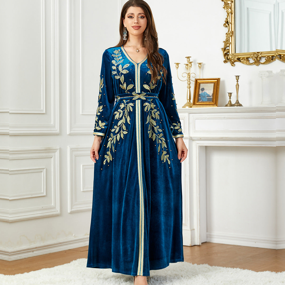 Velvet Dress Arab Women's Clothing