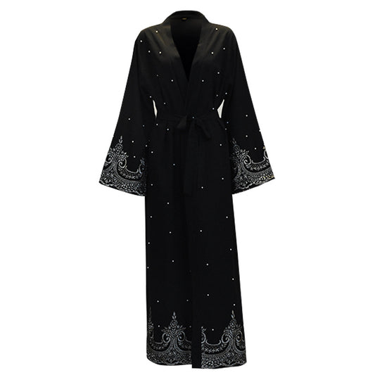 New Style Long-sleeved Embroidered Beaded Robe Women