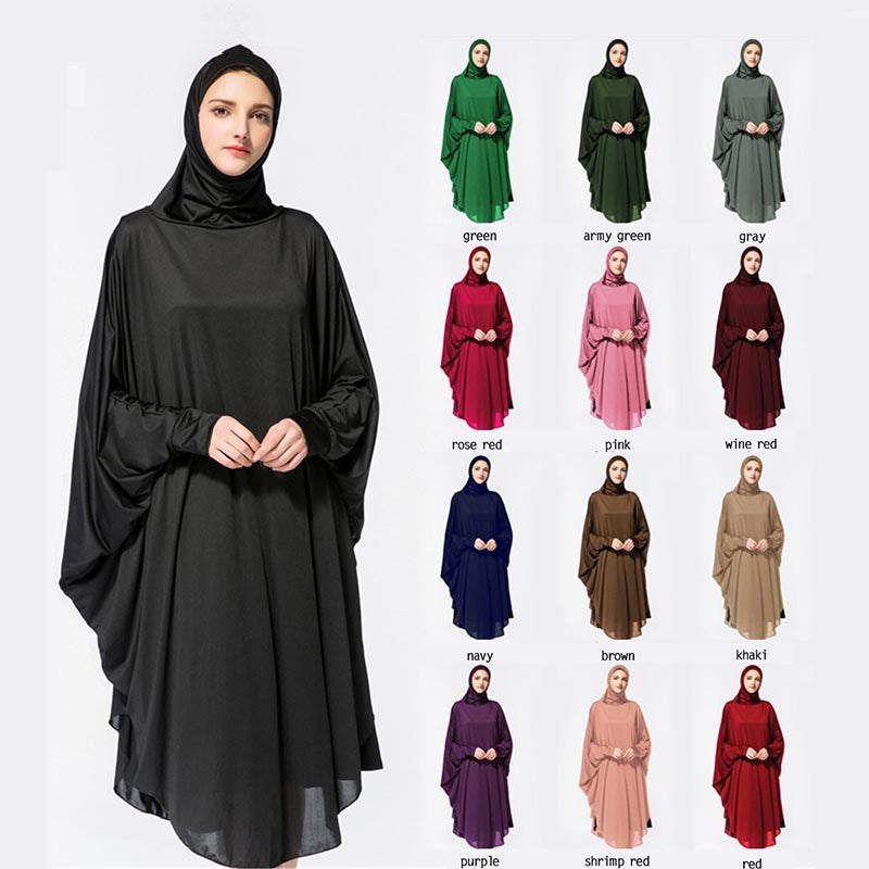 New muslim worship service bat robe with hijab