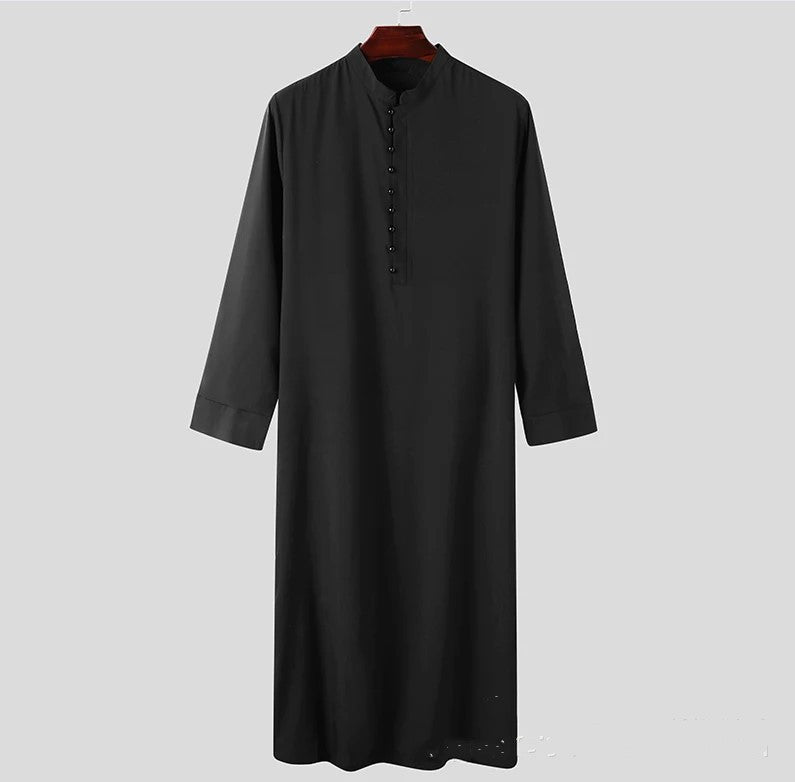 Men's Muslim Loose Lapel Round Neck Robe