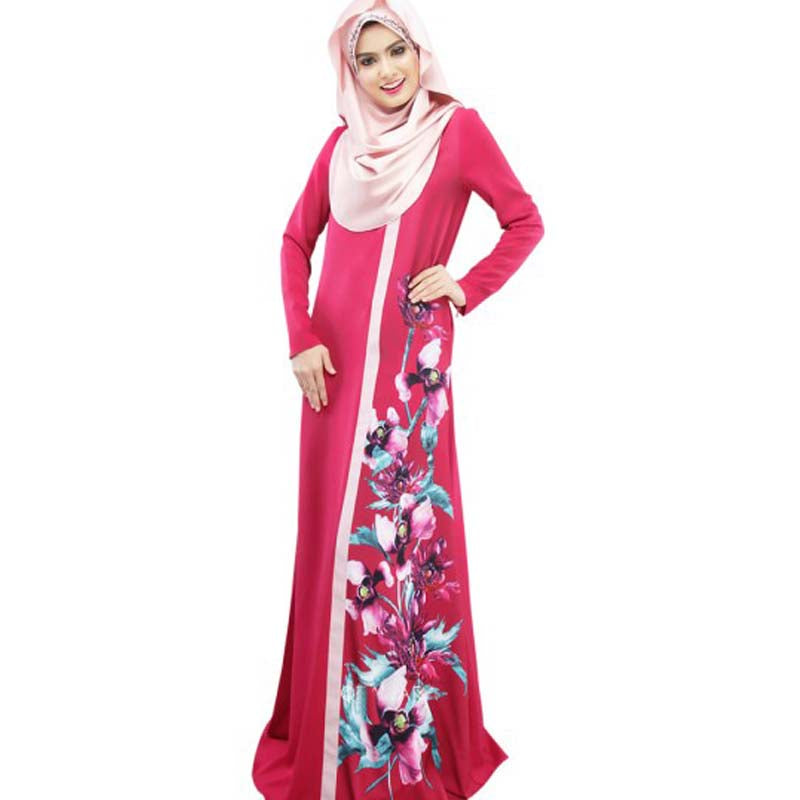 Ethnic long skirt digital printing multi-color multi-code Arabic robe