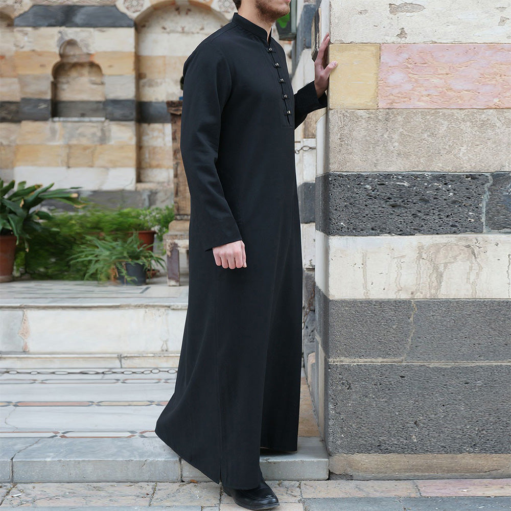 Men's Fashion Solid Color Middle East Arabian Robe