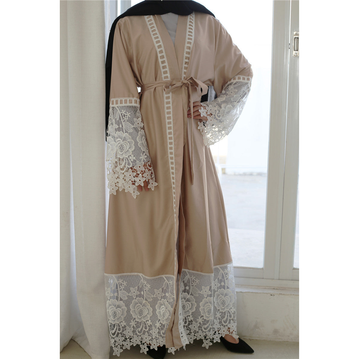 Women's Embroidered Cardigan Gown Dress