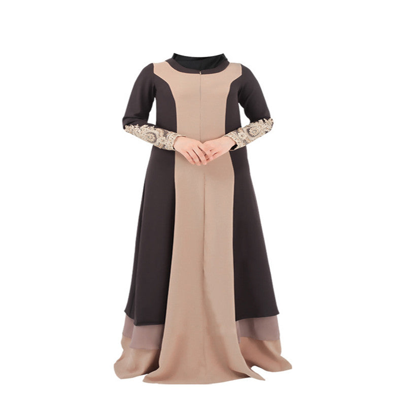 Color block plus size women's gown