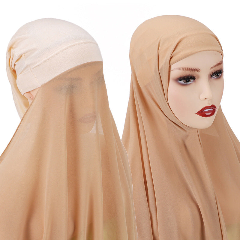 Veiled Muslim Ladies Chiffon Turban Scarf Set