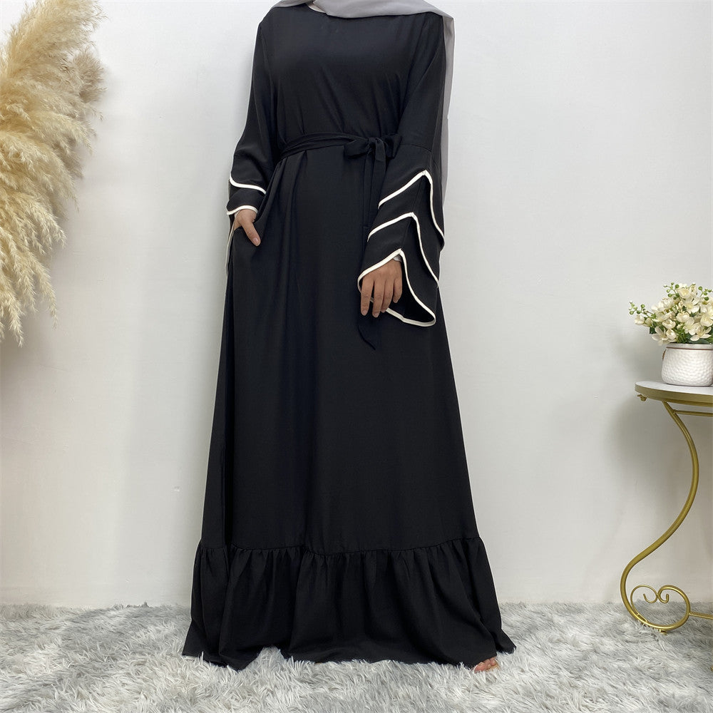 Muslim Fashion Dress At Hem For Women