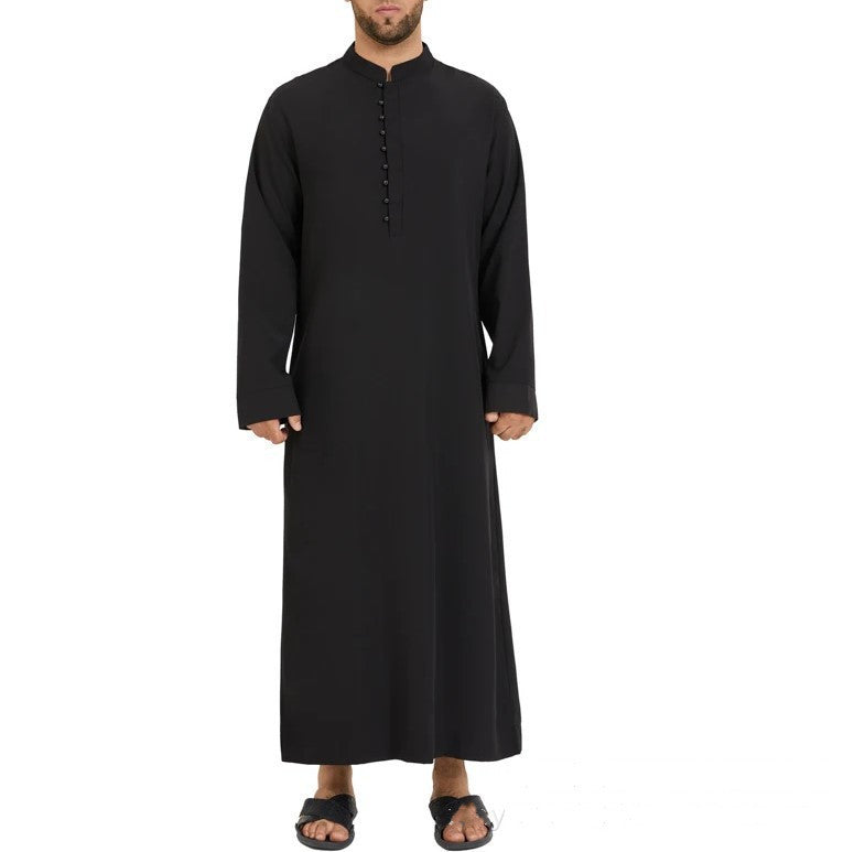 Men's Muslim Loose Lapel Round Neck Robe