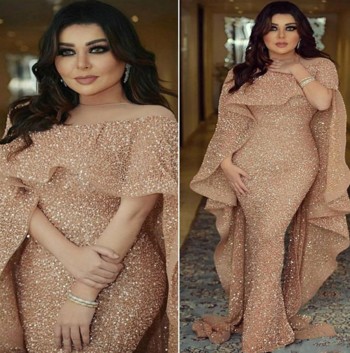 Luxury Mermaid Middle East Arabic Kaftan Dubai Gold Mermaid Abiye Evening