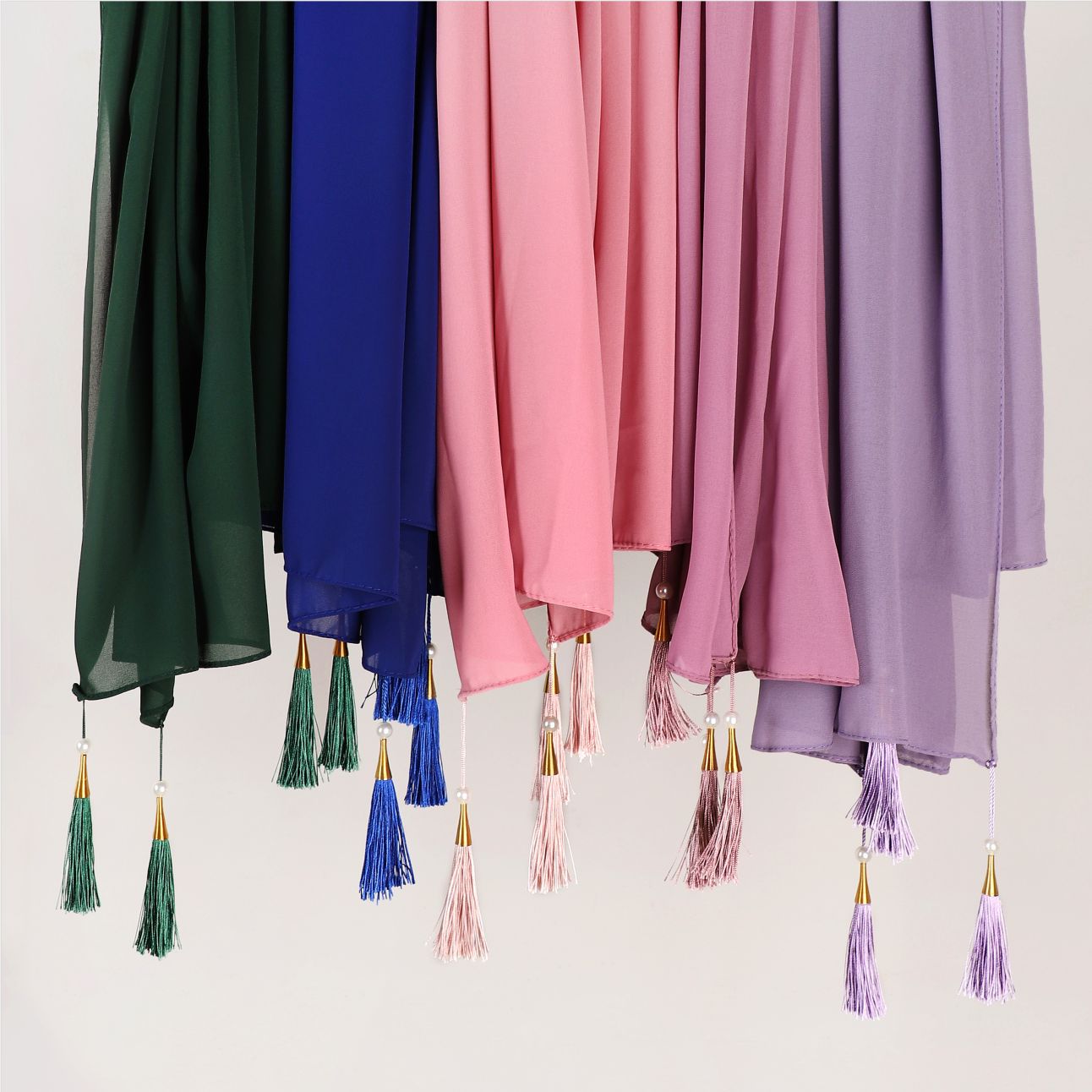 Hijab With Tassel At Four Corners