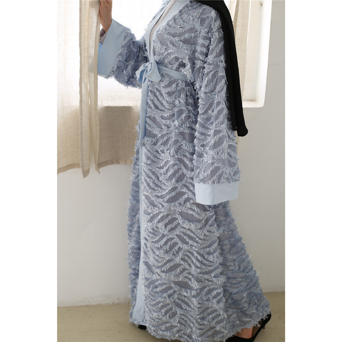 Europe And The United States New Fashion 3D Tassel Robe Cardigan