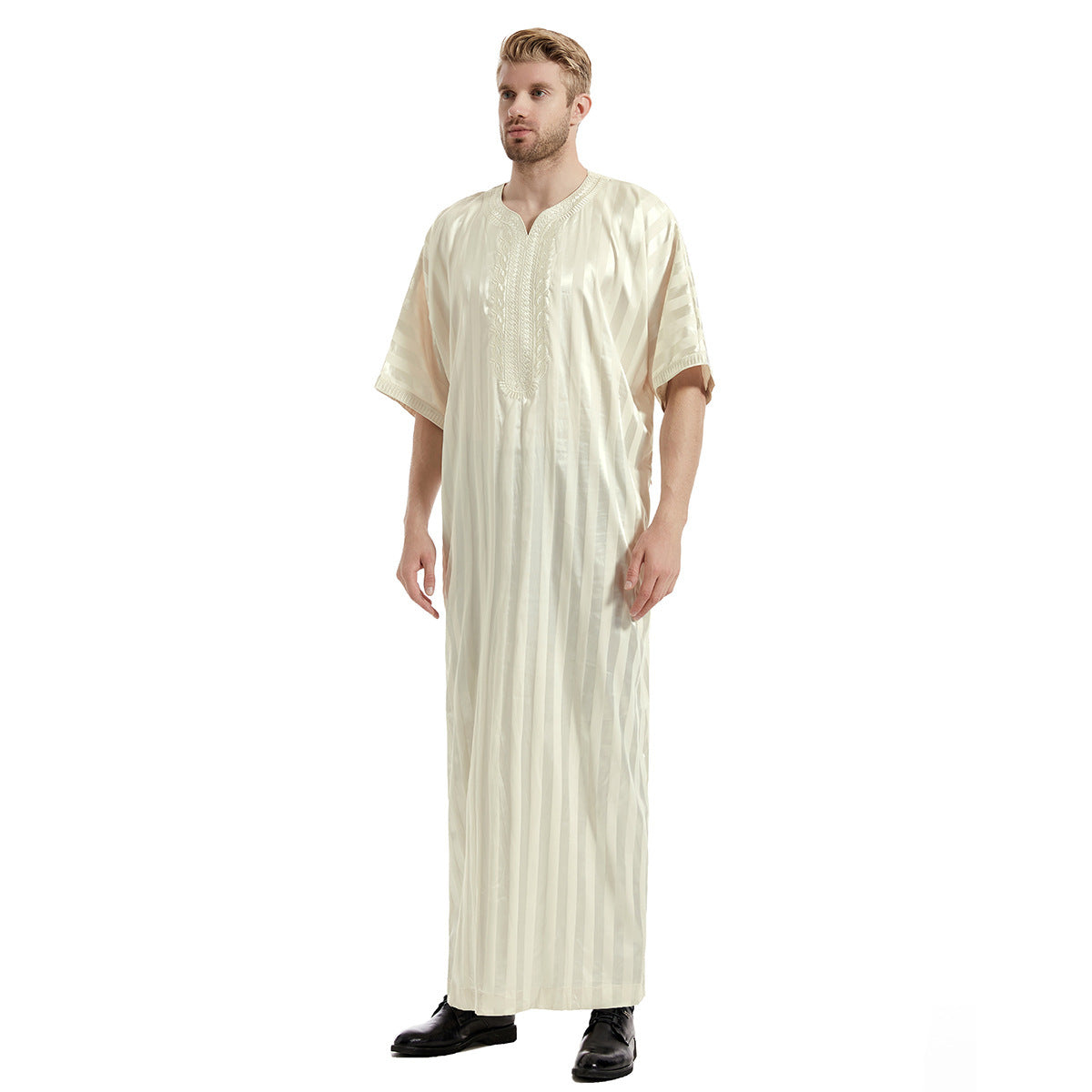 Men's Fashion Robe Stripe Embroidery