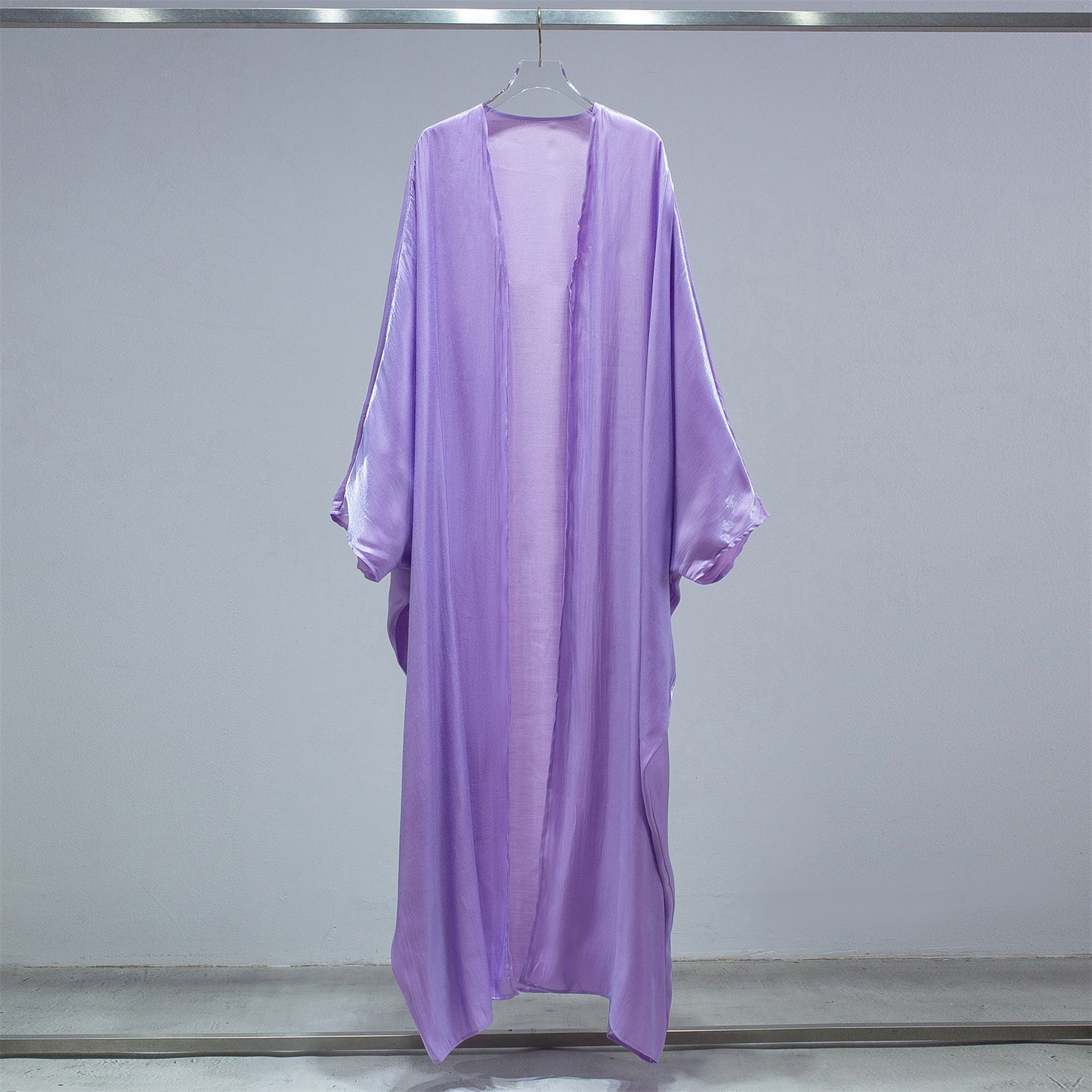 Fashion Casual Bright Silk Cardigan Plus Size Robe Batwing Sleeve