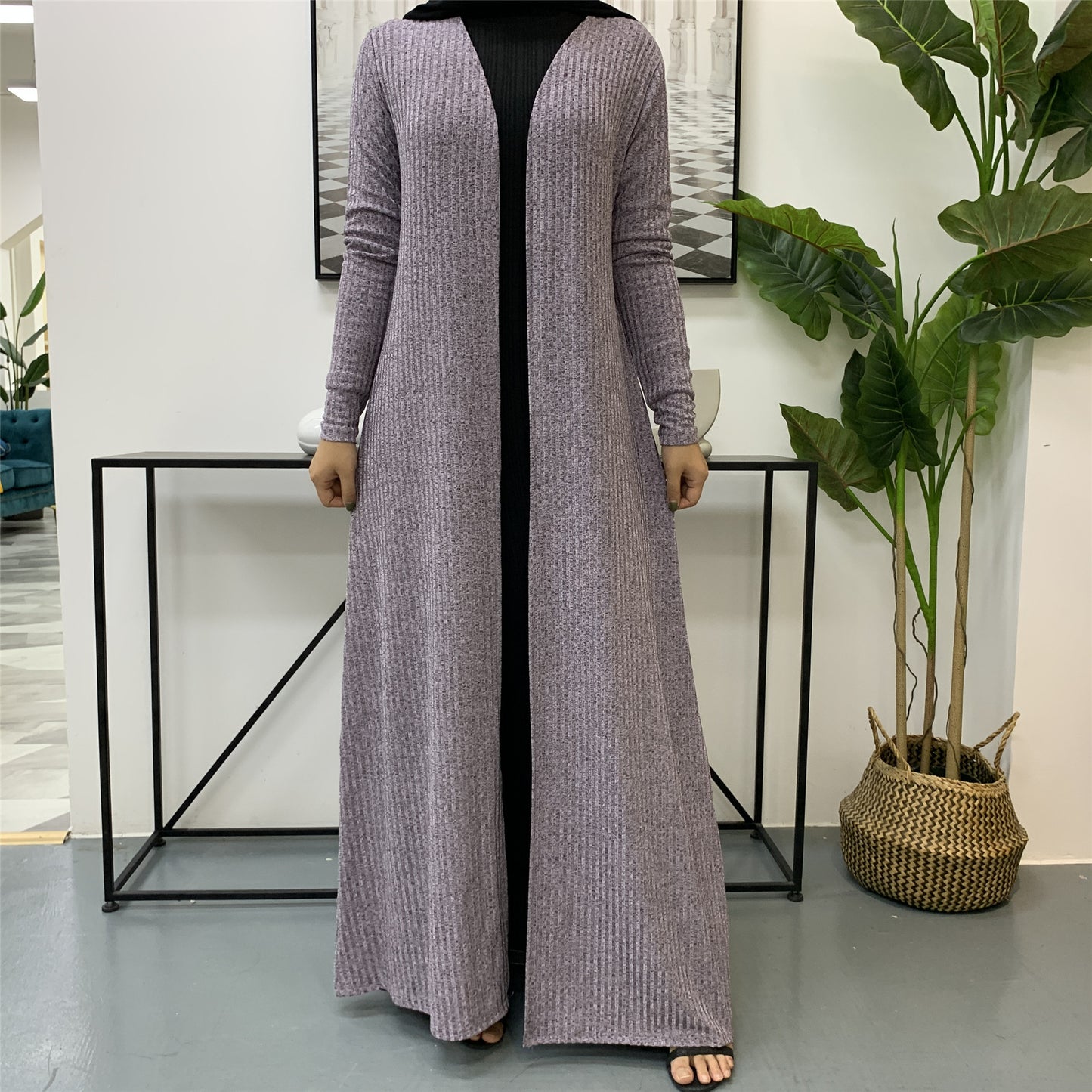 Long Sleeved Knitted Sweater Jacket Robe