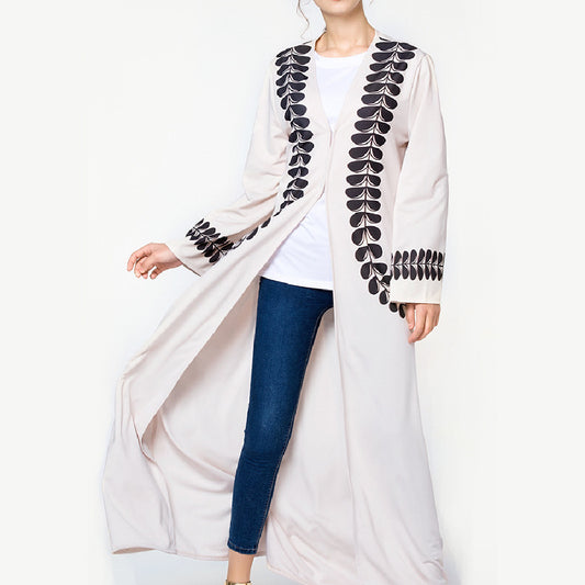 Women's Printed Cardigan Gown Dress