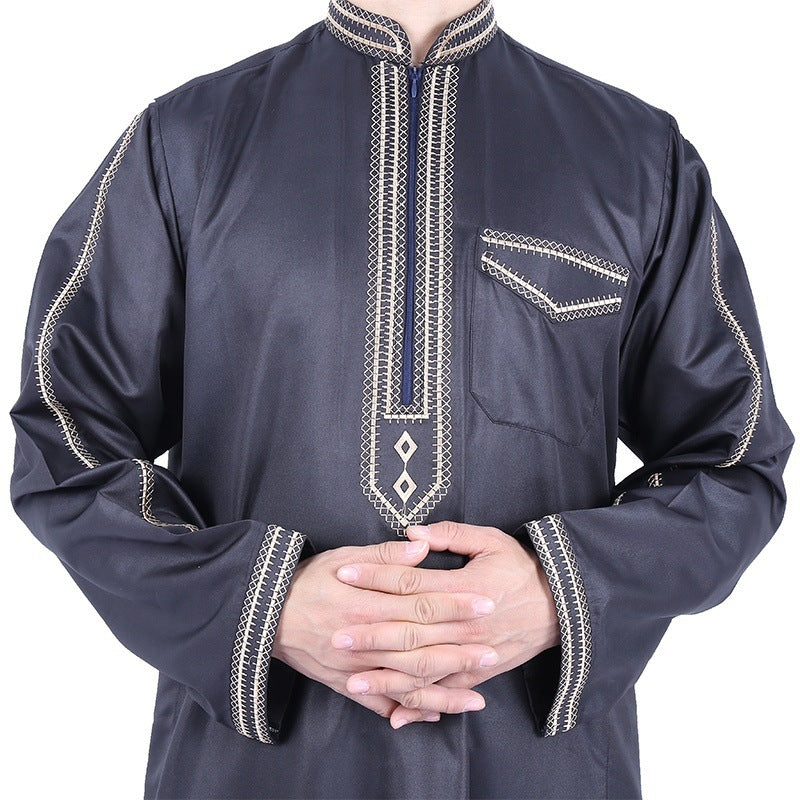 Polyester Cotton Embroidered Robe Style Islamic Arabian