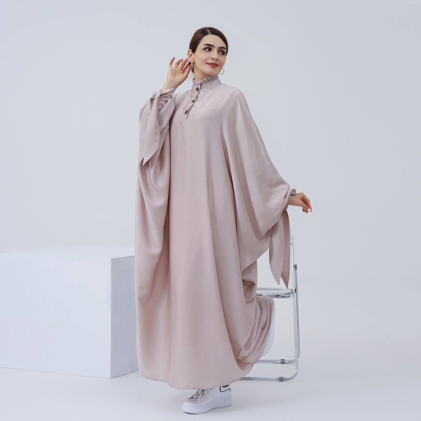 Large Swing Solid Color Robe Dress