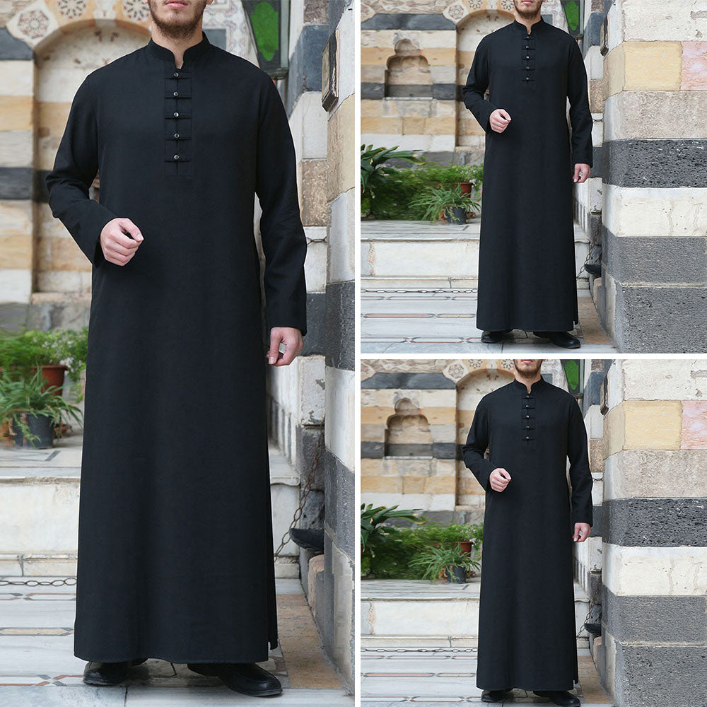 Men's Fashion Solid Color Middle East Arabian Robe