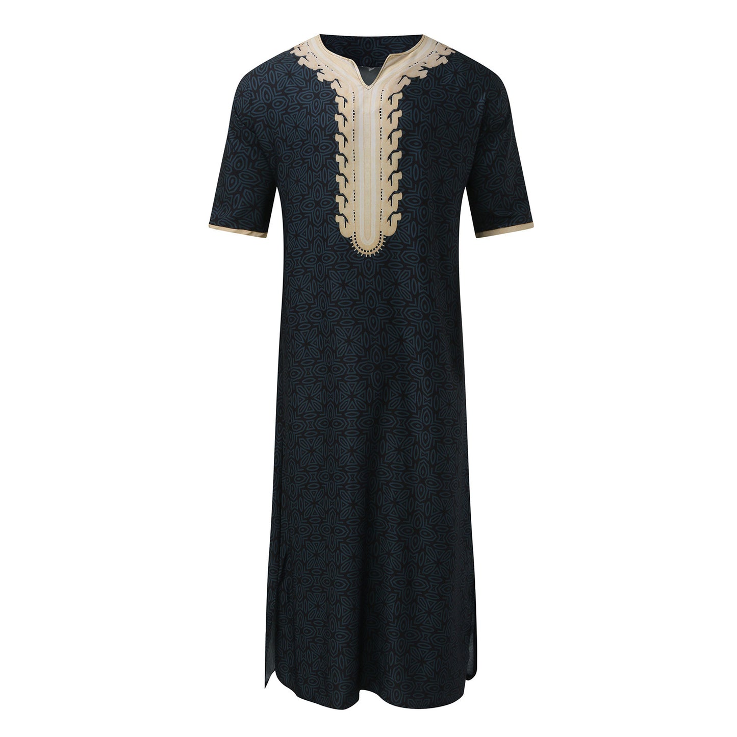 Short Sleeve Thobe Arab Ethnic Style Men