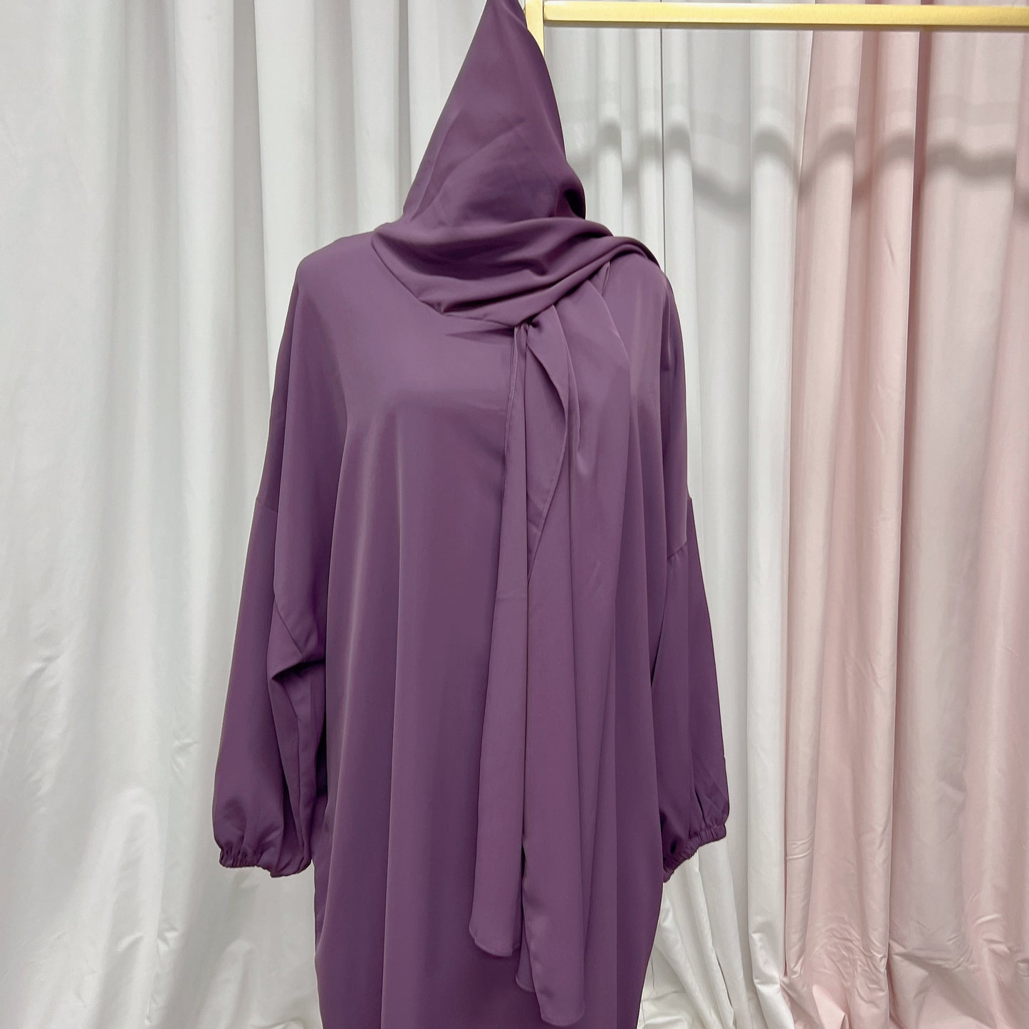 European And American Muslim Arabic Solid Color Hooded Robe Dress