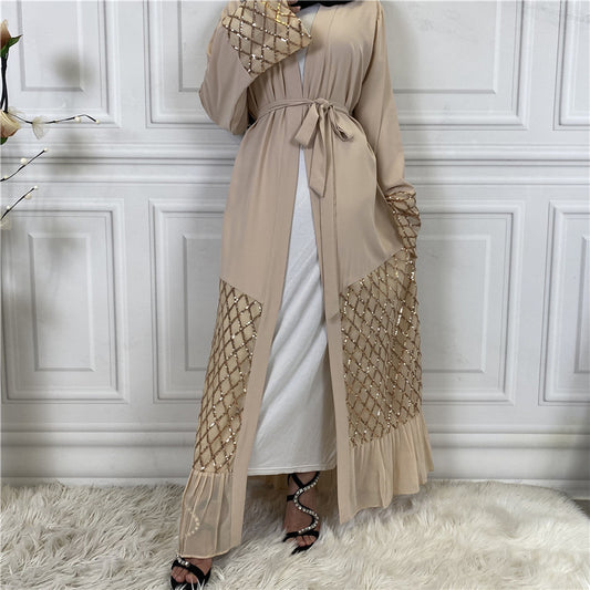 Sequined Embroidered Outerwear Robe Dubai Middle East Women's Chiffon Cardigan